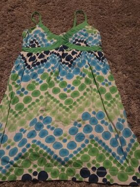 Aeropostale Blue and Green Polka Dot Sundress